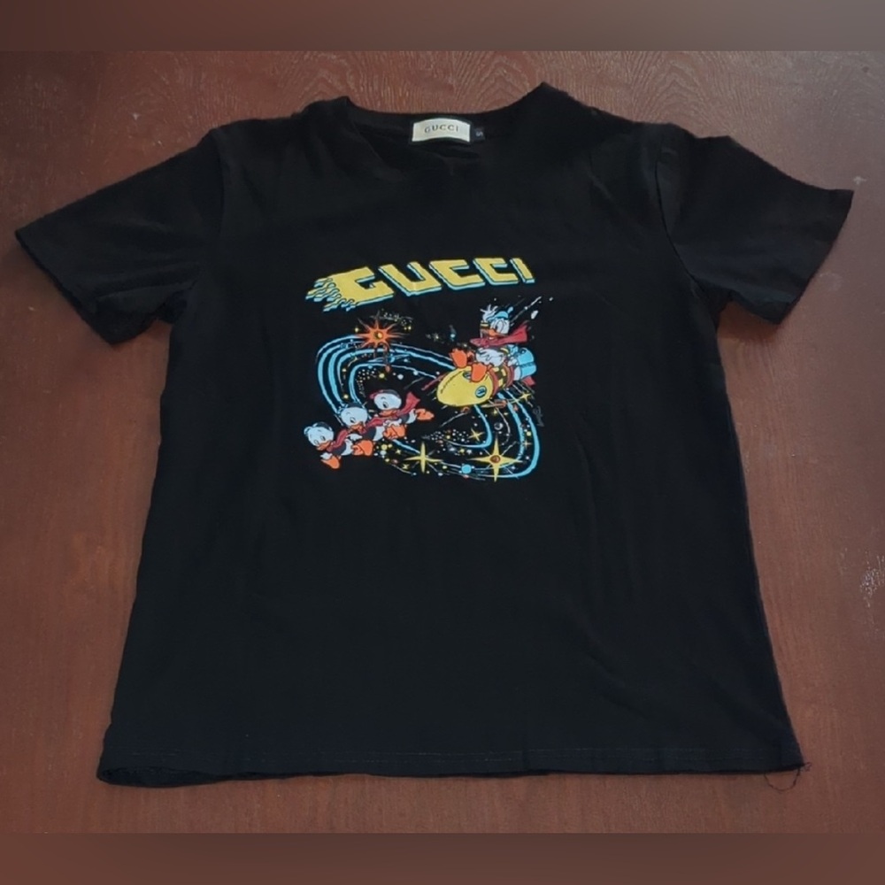 Gucci x Disney Kids Black Graphic T-Shirt